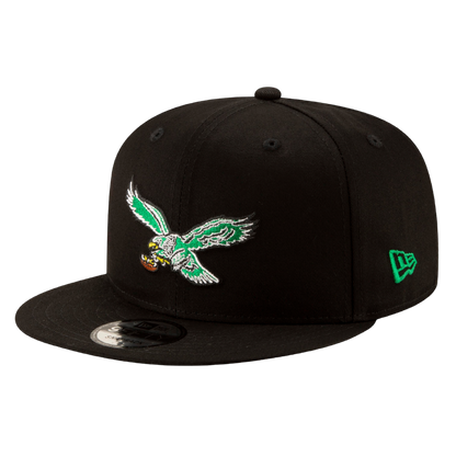 Philadelphia Eagles Historic Logo New Era Black 9FIFTY Adjustable Snapback Hat