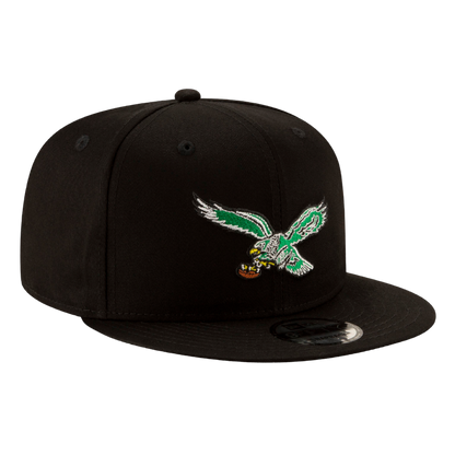 Philadelphia Eagles Historic Logo New Era Black 9FIFTY Adjustable Snapback Hat