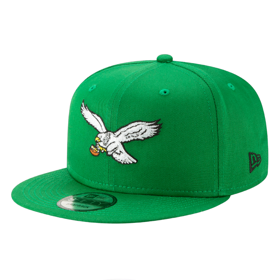 Philadelphia Eagles Kelly Green Throwback New Era 9FIFTY Adjustable Snapback Hat