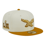 Philadelphia Eagles City Icon Super Bowl Patch New Era Cream 59FIFTY Fitted Hat