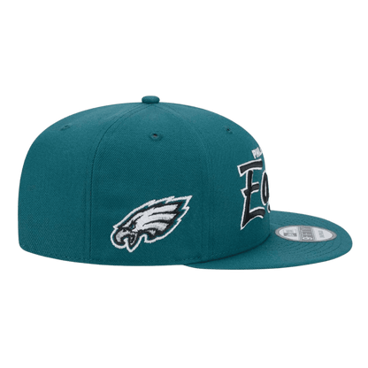 Philadelphia Eagles Script Logo New Era Green 9FIFTY Adjustable Snapback Hat