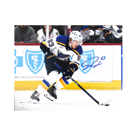 Jake Neighbours St Louis Blues Autographed Skating Photo - Fan Cave COA