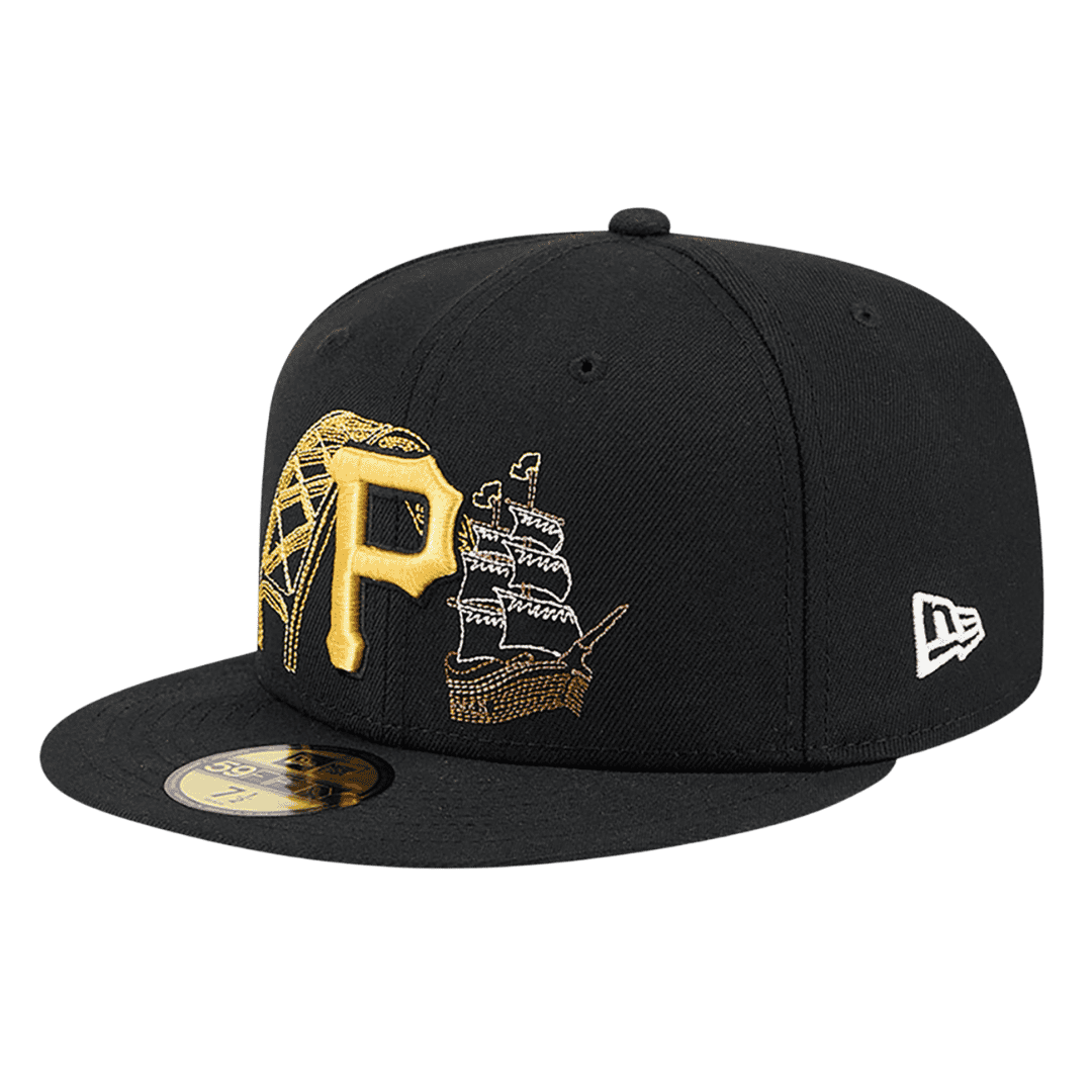 Pittsburgh Pirates State Stitch New Era Black 59FIFTY Fitted Hat