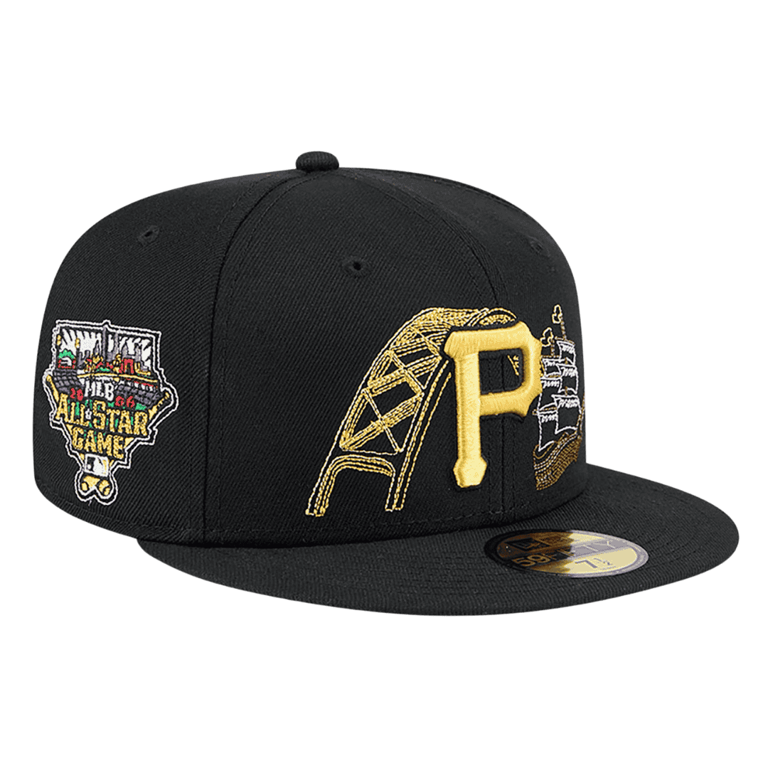 Pittsburgh Pirates State Stitch New Era Black 59FIFTY Fitted Hat