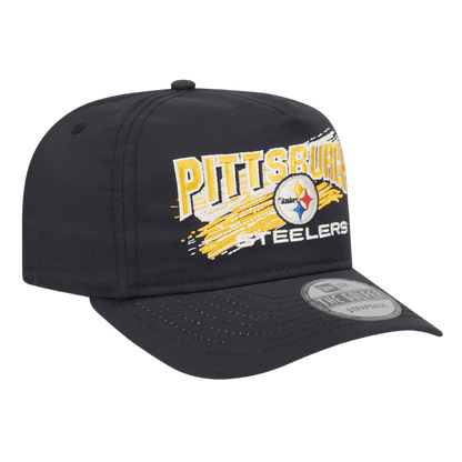 Pittsburgh Steelers Throwback Brush New Era Black Adjustable Hat