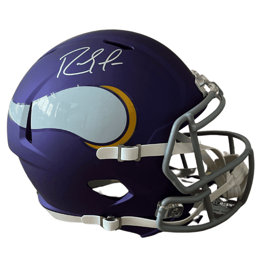 Randy Moss Minnesota Vikings Autographed F/S Tribute Speed Rep Helmet - Beckett COA