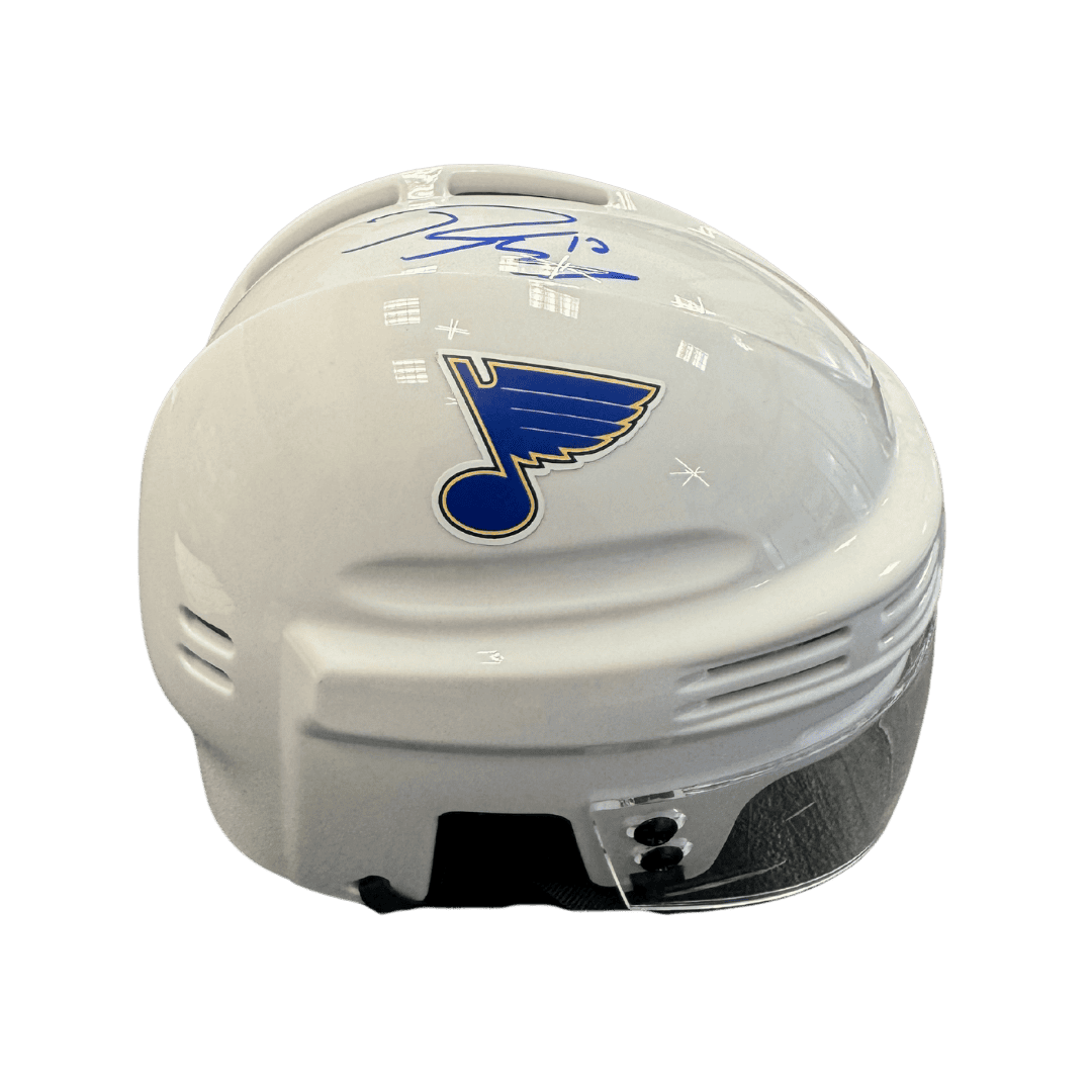 Robert Thomas St Louis Blues Autographed Mini Replica White Helmet - JSA COA