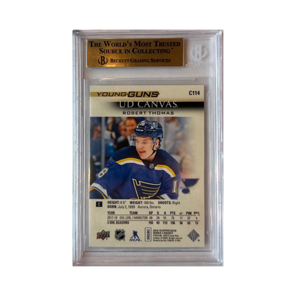 Robert Thomas BGS Pristine 10 2018-19 Upper Deck Young Guns Canvas Hockey Rookie Card