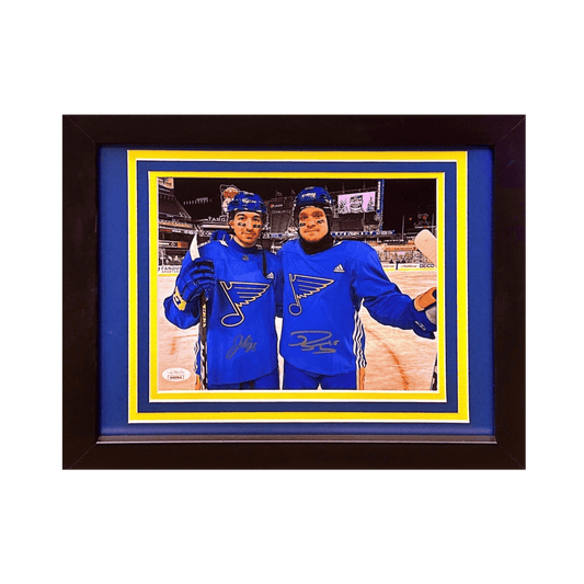 Robert Thomas & Jordan Kyrou St Louis Blues Autographed Framed 8x10 - JSA COA