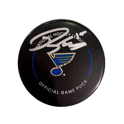 Robert Thomas St Louis Blues Autographed 2022-2023 Official Game Puck - JSA COA