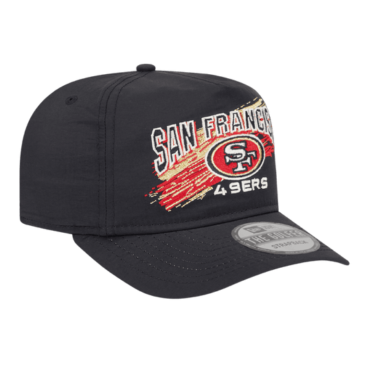 San Francisco 49ers Throwback Brush New Era Black Adjustable Hat