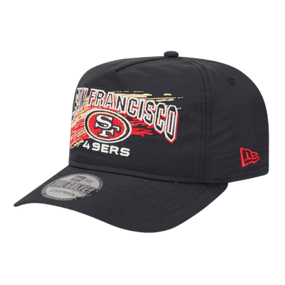 San Francisco 49ers Throwback Brush New Era Black Adjustable Hat