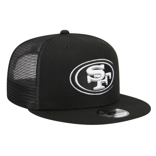 San Francisco 49ers Trucker Meshback New Era Black 9FIFTY Adjustable Snapback Hat