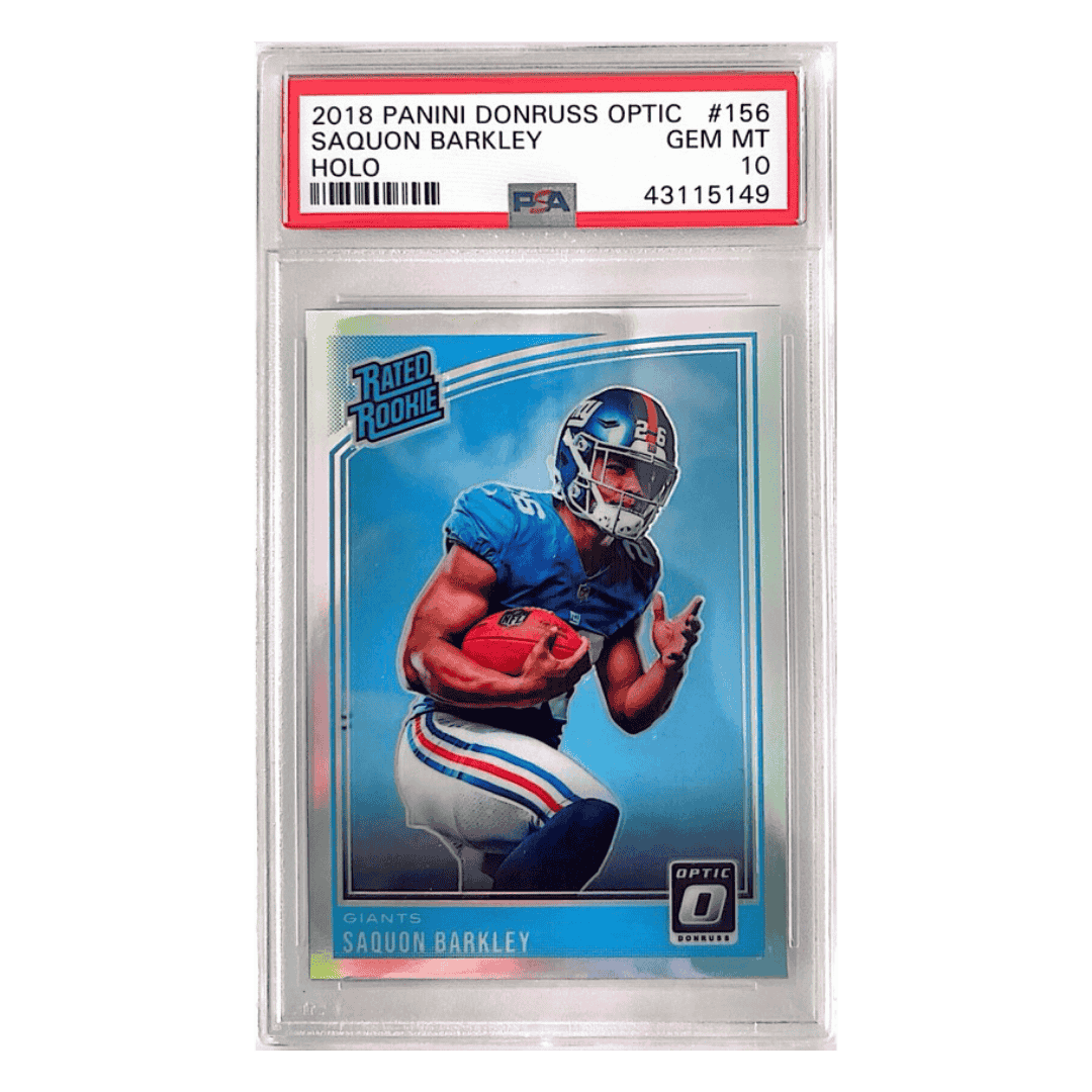 Saquon Barkley PSA 10 2018 Panini Donruss Optic Holo Rated Rookie Card #156