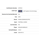 Saquon Barkley PSA 10 2018 Panini Donruss Optic Holo Rated Rookie Card #156