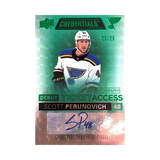 Scott Perunovich Autographed 2021-22 Upper Deck Credentials GREEN Debut Ticket Auto RC /25