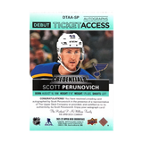 Scott Perunovich Autographed 2021-22 Upper Deck Credentials GREEN Debut Ticket Auto RC /25