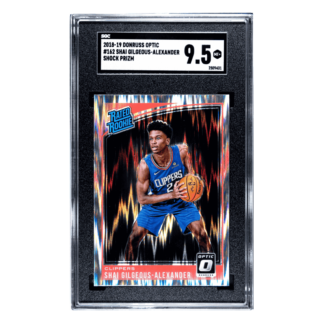 Shai Gilgeous-Alexander SGC 9.5 2018-19 Donruss Optic Shock Prizm Rated Rookie RC Card #162