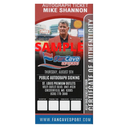 Mike Shannon St Louis Cardinals Autographed 11x20 Panoramic - Fan Cave COA