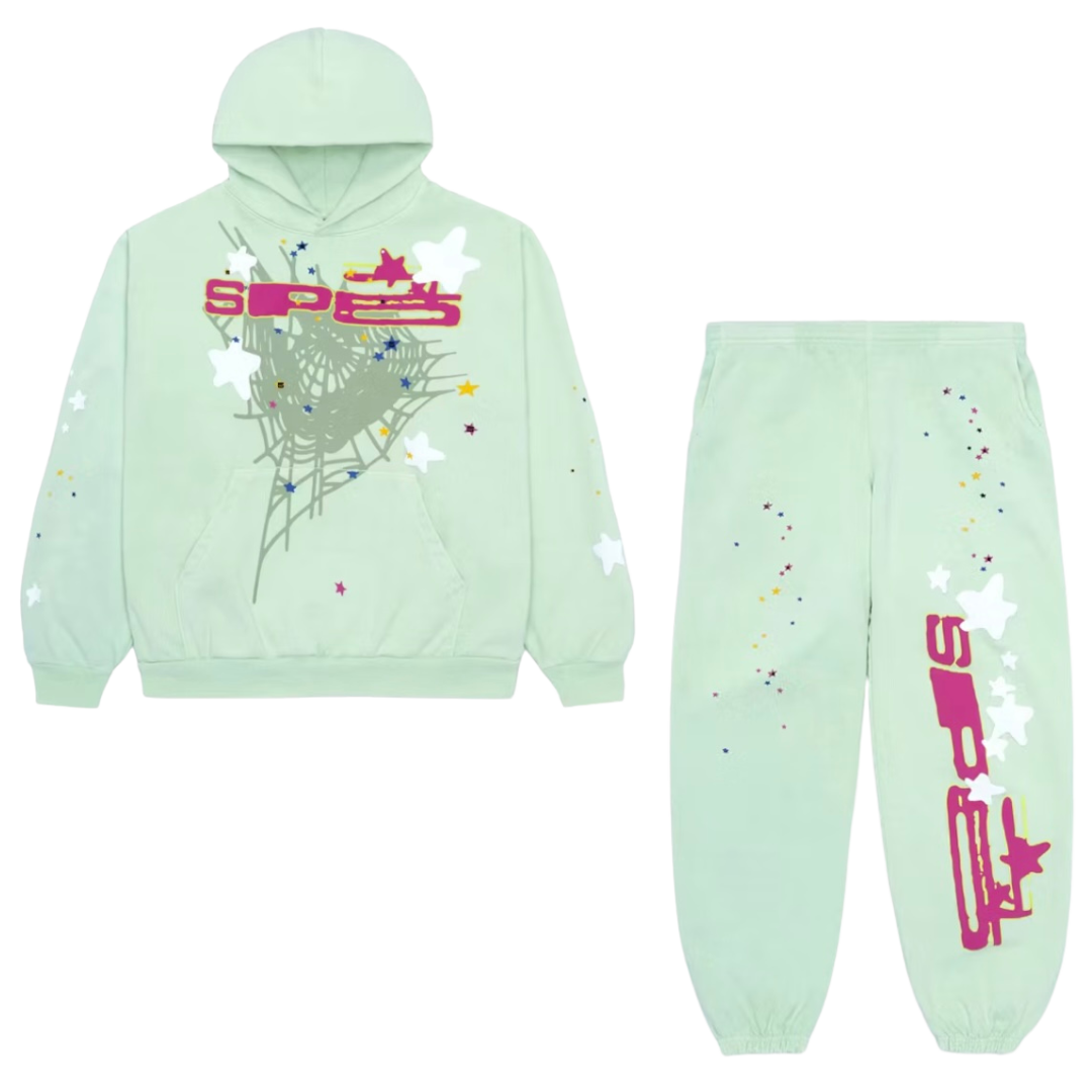 Sp5der SP5 Hoodie & Sweatpant Full Set - Mint