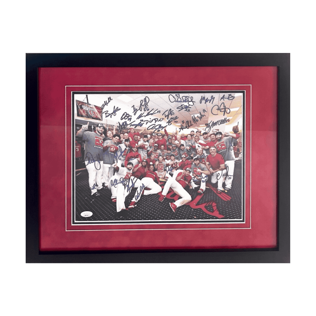 St Louis Cardinals 2011 World Series Champions Team Autographed Framed 11x14 - Full Letter JSA COA