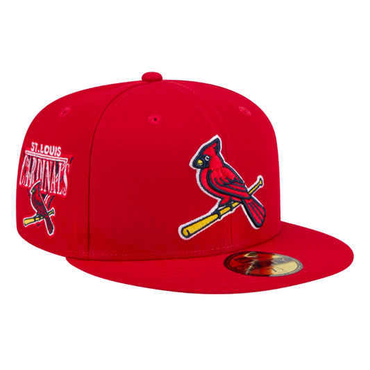 St Louis Cardinals Bird on Bat Wordmark Patch New Era Red 59FIFTY Fitted Hat