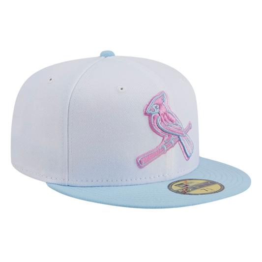 St Louis Cardinals Bird on Bat Color Pack New Era White/Light Blue 59FIFTY Fitted Hat