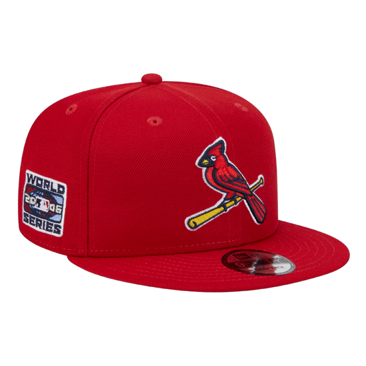 St Louis Cardinals Bird on Bat 2006 World Series Patch New Era Red 9FIFTY Adjustable Snapback Hat