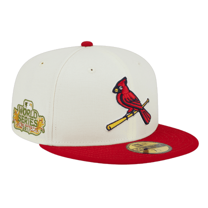 St Louis Cardinals Bird on Bat Retro 2011 World Series Patch New Era Cream/Red 59FIFTY Fitted Hat