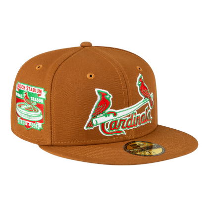 St Louis Cardinals Birds on Bat Busch Stadium Final Season Patch New Era Brown/Green 59FIFTY Fitted Hat