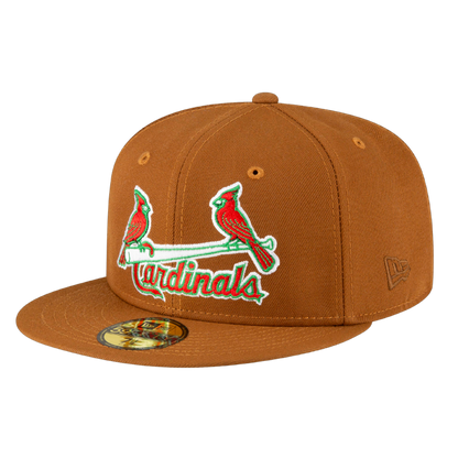 St Louis Cardinals Birds on Bat Busch Stadium Final Season Patch New Era Brown/Green 59FIFTY Fitted Hat