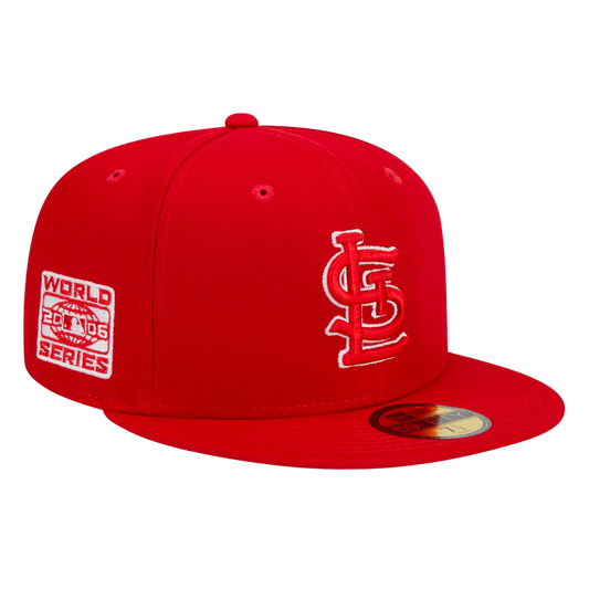 St Louis Cardinals STL 2006 World Series Patch White Outline New Era Red 59FIFTY Fitted Hat