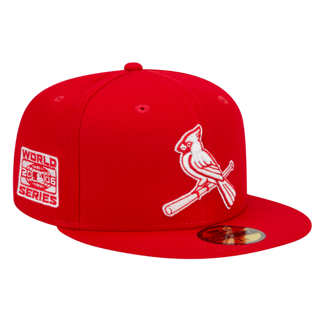 St Louis Cardinals Bird on Bat 2006 World Series Patch New Era Red/White 59FIFTY Fitted Hat