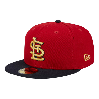 St Louis Cardinals STL Gold 2Tone New Era Red/Black 59FIFTY Fitted Hat