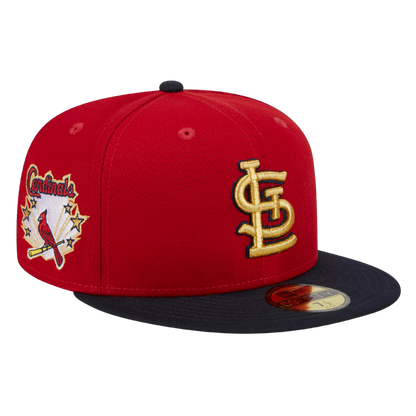 St Louis Cardinals STL Gold 2Tone New Era Red/Black 59FIFTY Fitted Hat