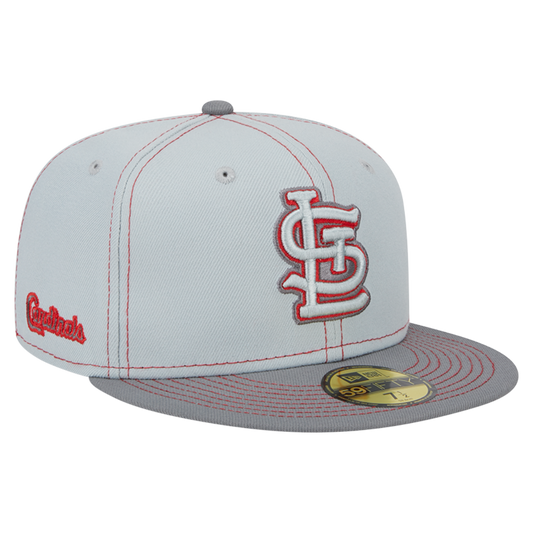 St Louis Cardinals STL Grey Pop New Era Light Grey/Dark Grey 59FIFTY Fitted Hat