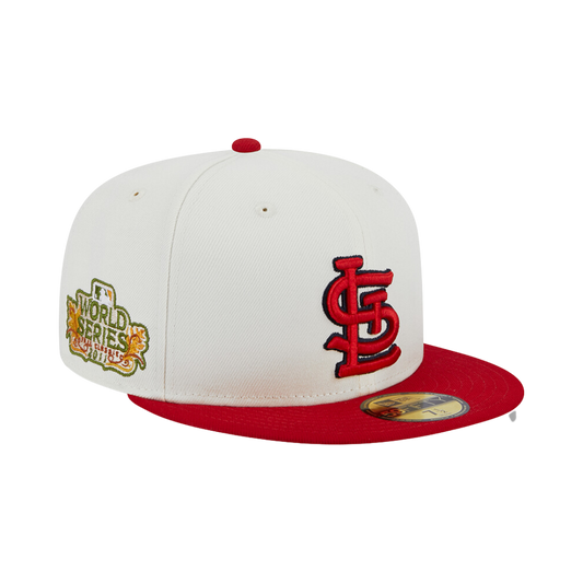 St Louis Cardinals STL Retro 2011 World Series Patch New Era Stone/Red 59FIFTY Fitted Hat