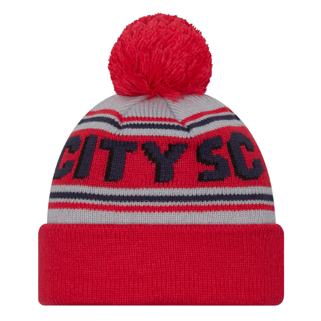 St Louis City SC Logo Repeat Knit Pom Beanie