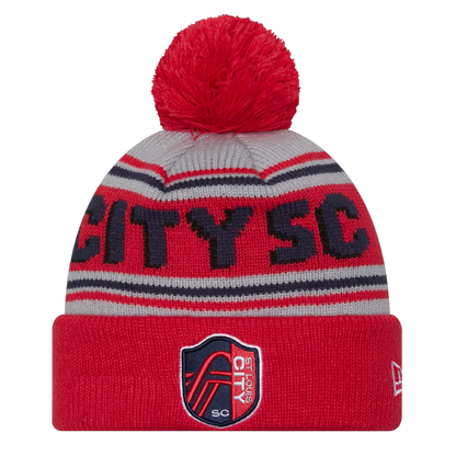 St Louis City SC Logo Repeat Knit Pom Beanie