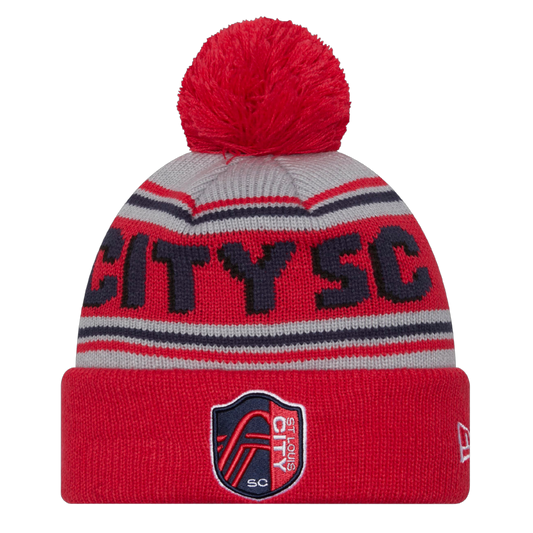 St Louis City SC Logo Repeat Knit Pom Beanie