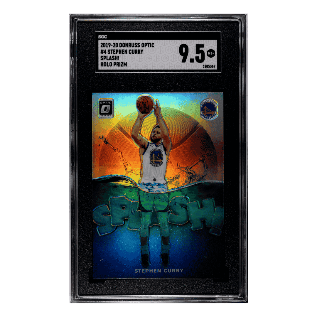 Steph Curry SGC 9.5 2019-20 Panini Donruss Optic Splash! Holo Prizm Card #4