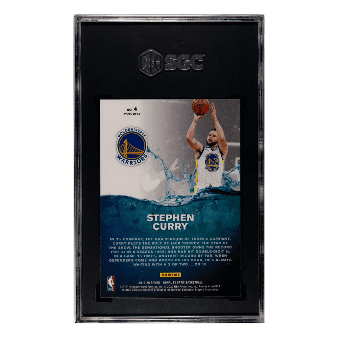 Steph Curry SGC 9.5 2019-20 Panini Donruss Optic Splash! Holo Prizm Card #4