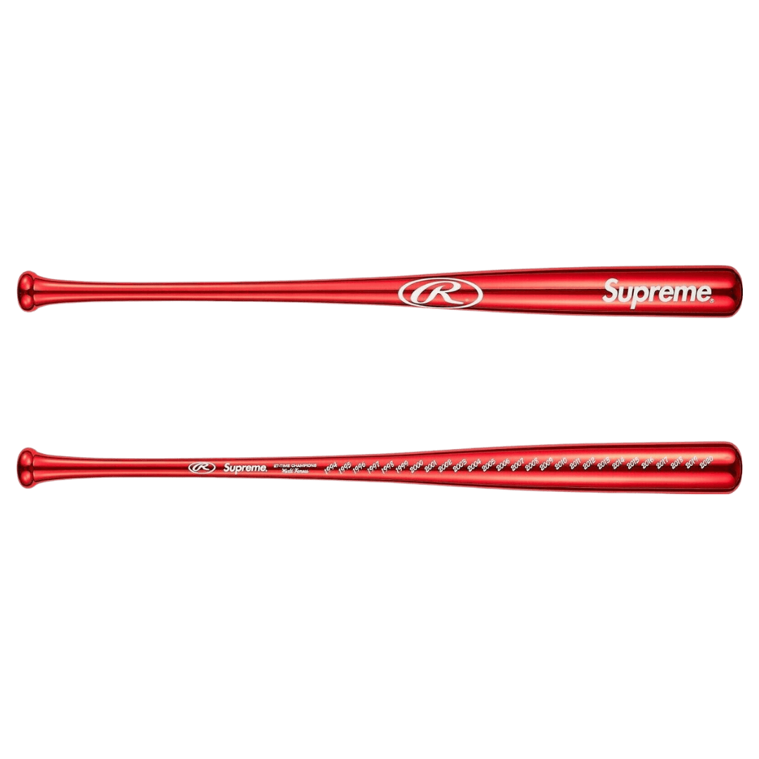 Supreme Rawlings Chrome Maple Wood Baseball Bat - Red