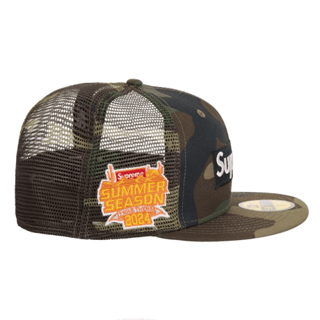 Supreme Box Logo Mesh Back New Era Camo 59FIFTY Fitted Hat