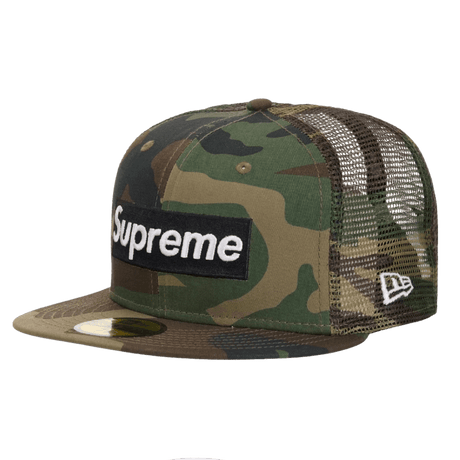 Supreme Box Logo Mesh Back New Era Camo 59FIFTY Fitted Hat