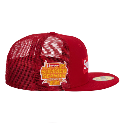 Supreme Box Logo Mesh Back New Era Fitted Hat - Red