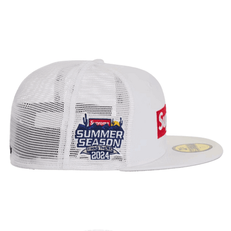 Supreme Box Logo Mesh Back New Era White 59FIFTY Fitted Hat