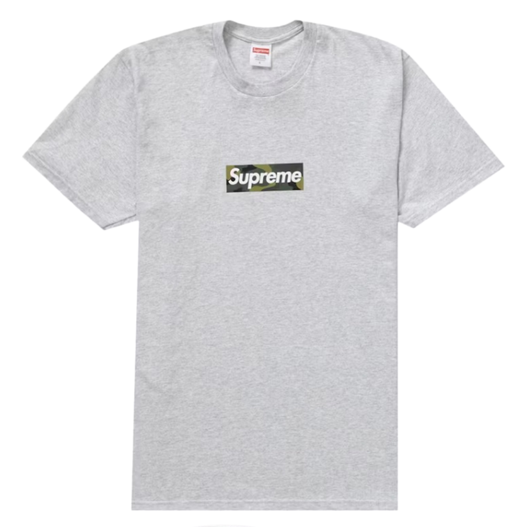 Supreme Camo Box Logo Short Sleeve Tee - Ash