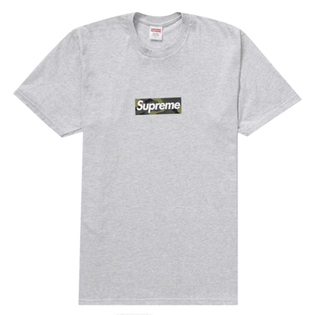 Supreme Camo Box Logo Short Sleeve Tee - Ash