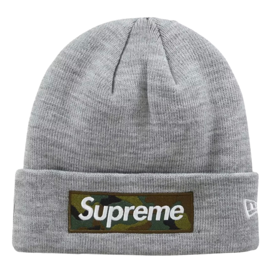 Supreme x New Era Box Logo Beanie - Heather Grey